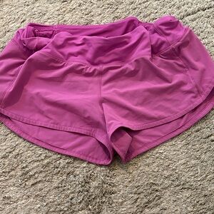 lululemon athletica Hot Pink Run Shorts with Built-In Liner